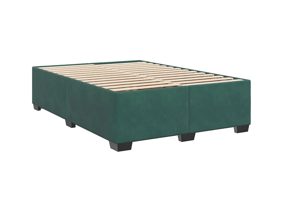 Sommier à lattes de lit et matelas Vert foncé 140x200cm Velours
