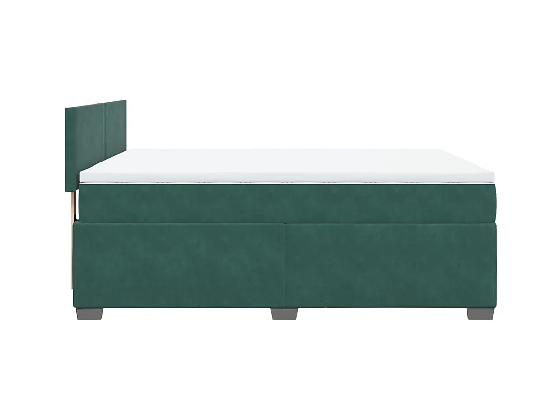Sommier à lattes de lit et matelas Vert foncé 140x200cm Velours