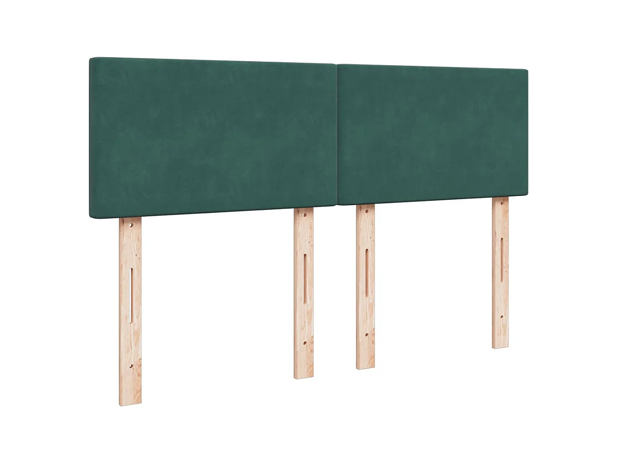 Sommier à lattes de lit et matelas Vert foncé 140x200cm Velours