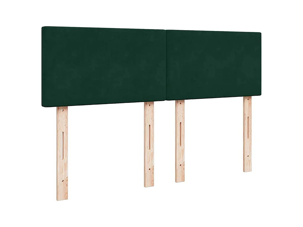 Cama box spring con colchón terciopelo verde oscuro 140x200 cm