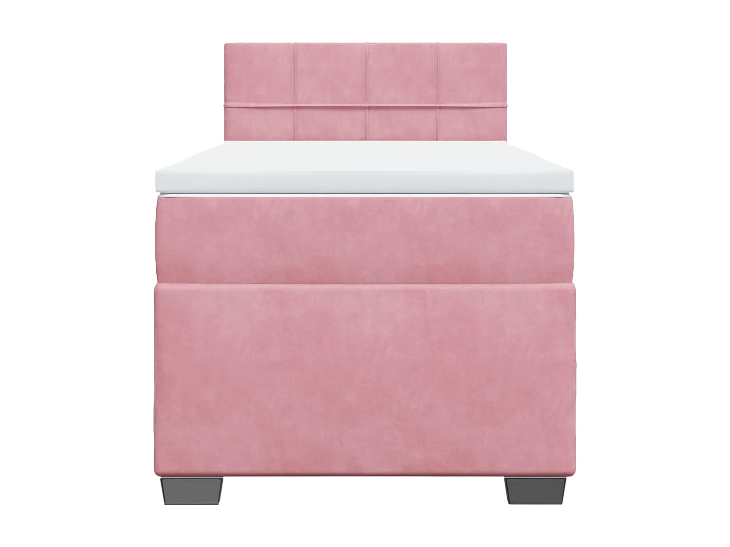 Boxspring met matras fluweel roze 100x200 cm
