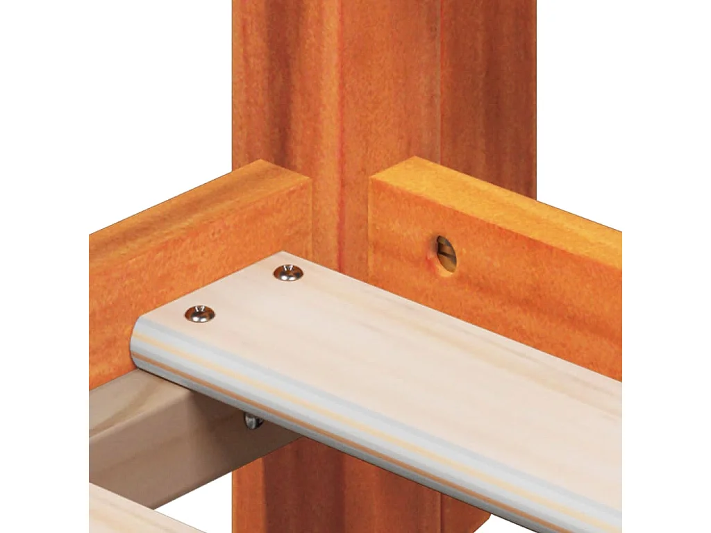 Letto a Soppalco con Tetto Cera 75x190cm Legno Massello di Pino