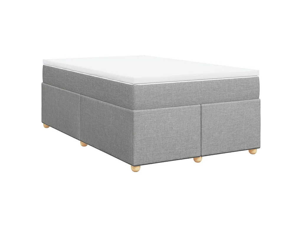 Boxspring met matras stof lichtgrijs 120x200 cm