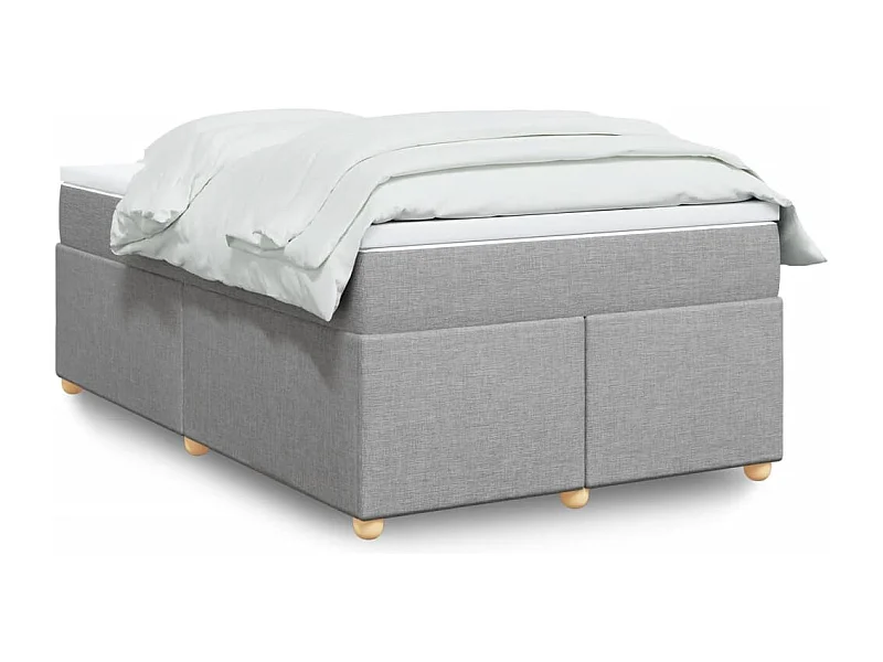 Cama com molas/colchão 120x200 cm tecido cinza-claro