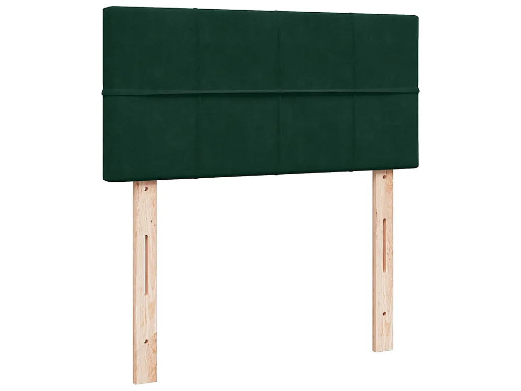 Cama box spring con colchón terciopelo verde oscuro 80x200 cm