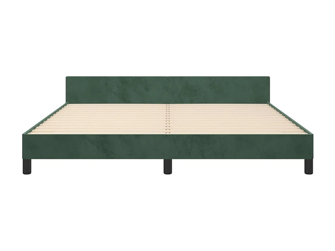 Cadre de lit sans matelas vert foncé 160x200 cm velours