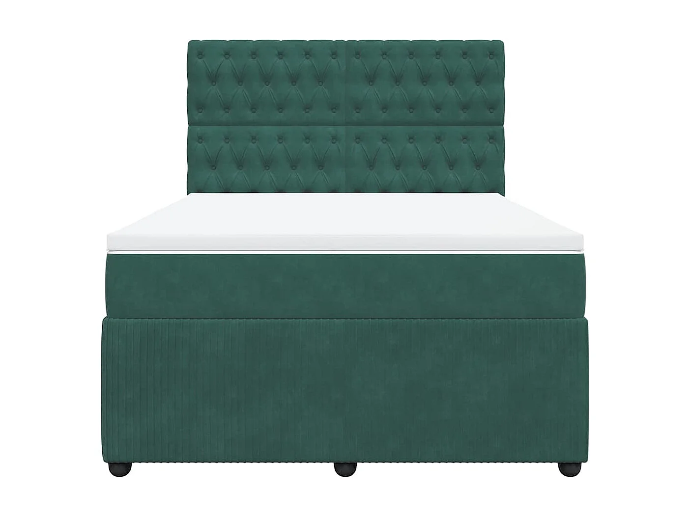 Giroletto a Molle con Materasso Verde Scuro 160x200 cm Velluto