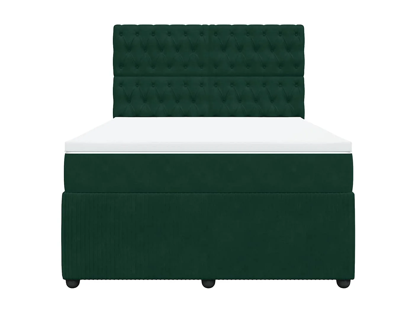 Sommier à lattes de lit et matelas Vert foncé 160x200cm Velours