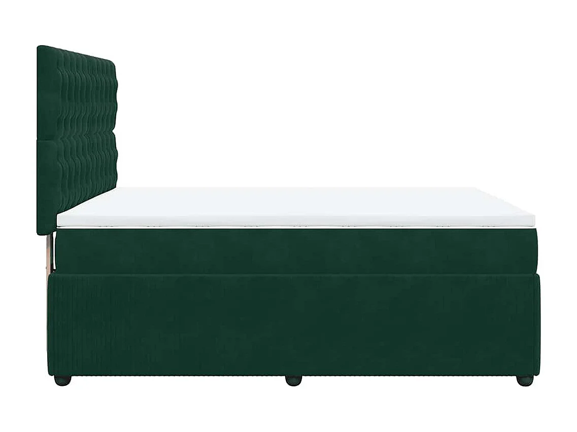 Boxspring met matras fluweel donkergroen 160x200 cm