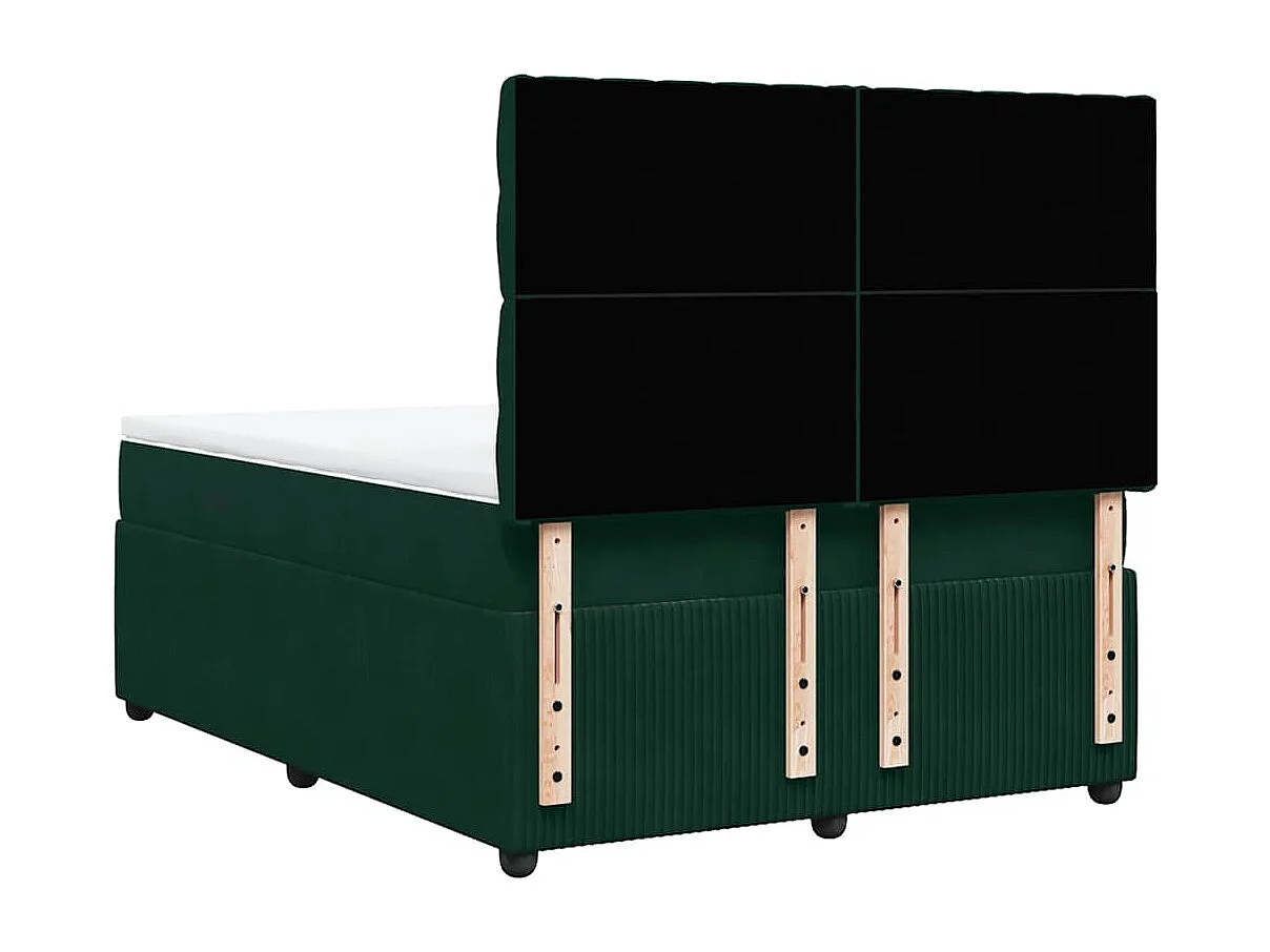 Boxspring met matras fluweel donkergroen 160x200 cm