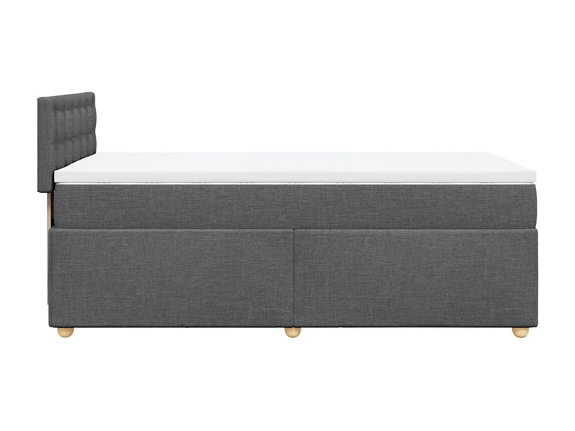Sommier à lattes de lit avec matelas Gris foncé 90x200 cm Tissu