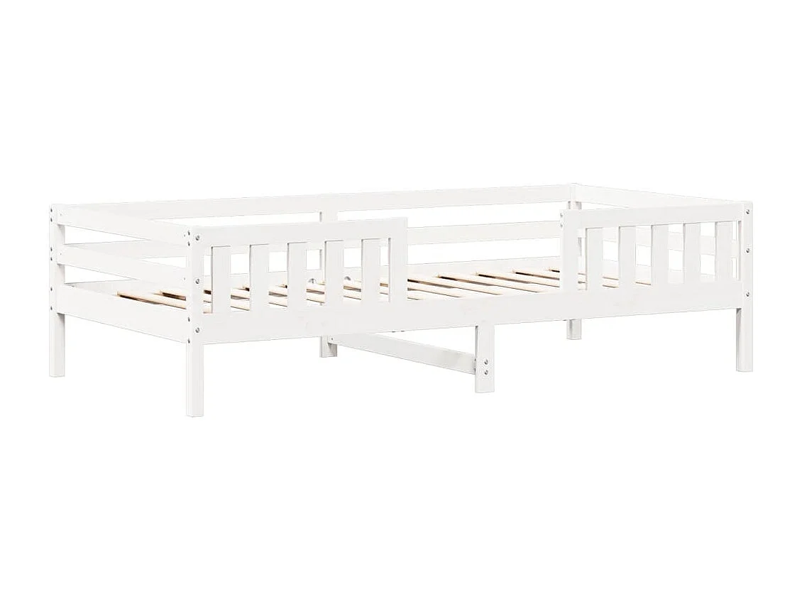 Kinderbed met huisje en bankje massief grenenhout wit 80x200 cm