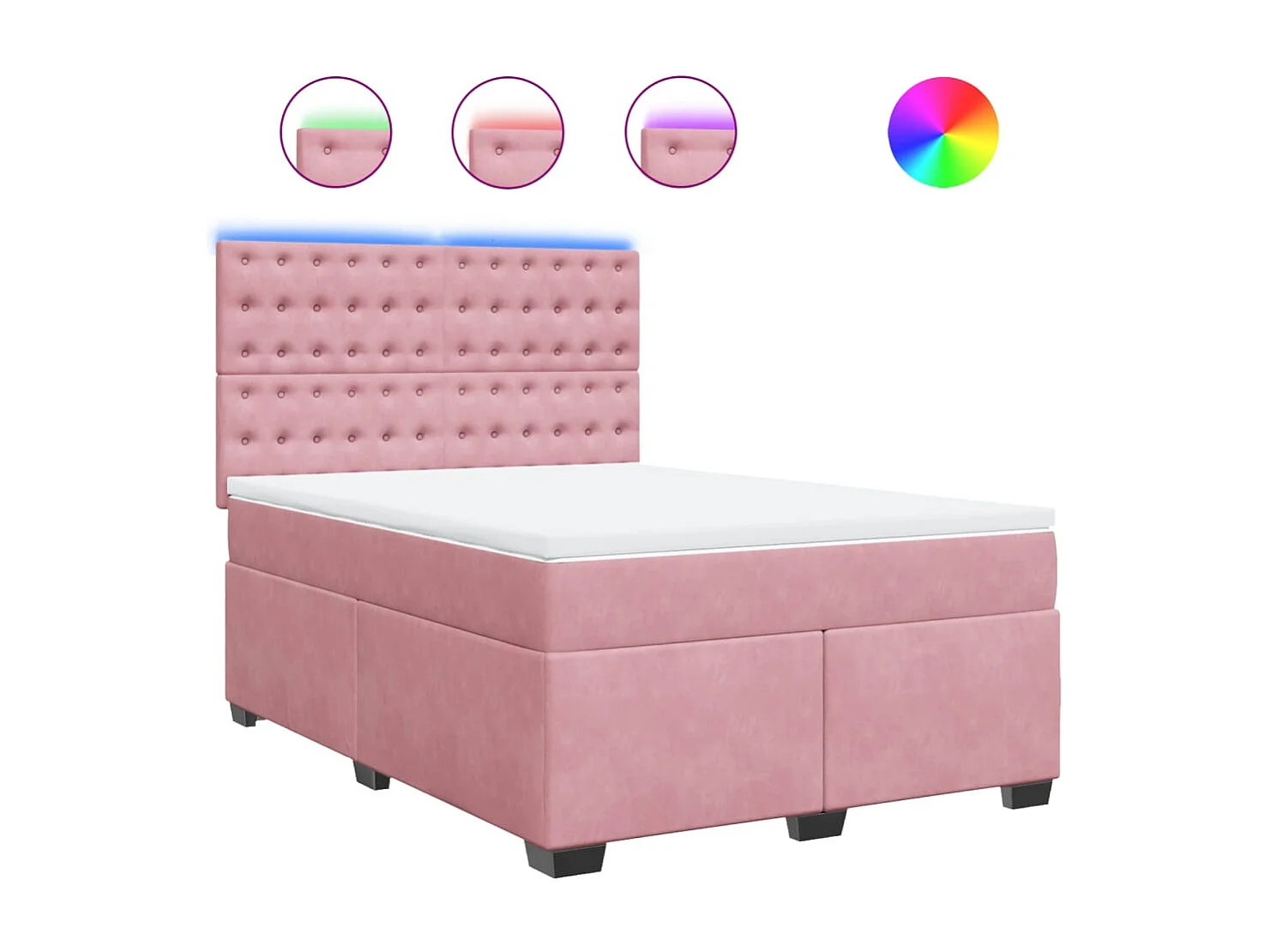 Sommier à lattes de lit avec matelas Rose 160x200 cm Velours