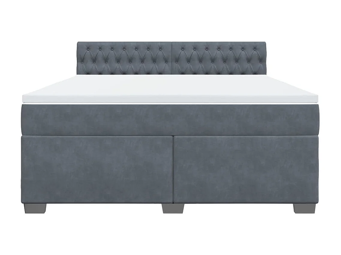 Sommier à lattes de lit et matelas Gris foncé 180x200cm Velours