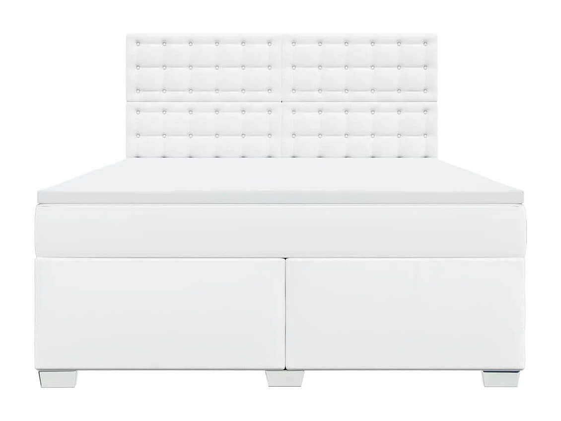 Boxspring met matras kunstleer wit 180x200 cm