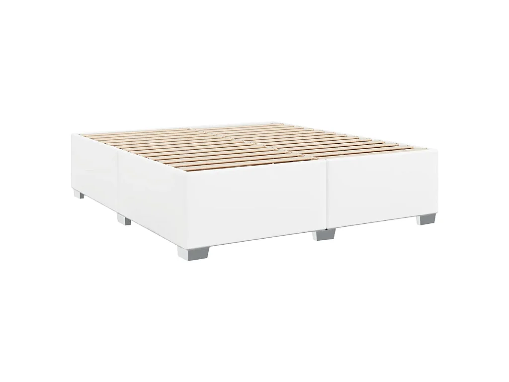 Sommier à lattes de lit avec matelas Blanc 180x200cm Similicuir