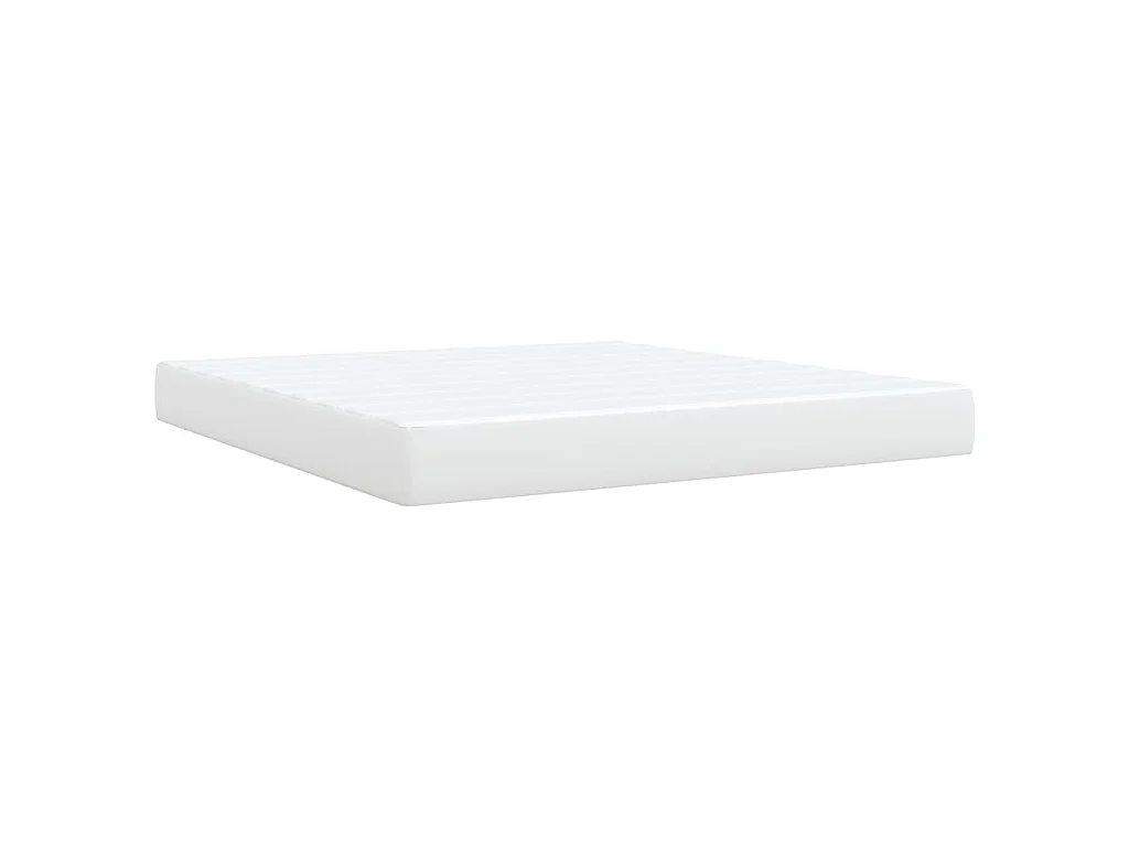 Sommier à lattes de lit avec matelas Blanc 180x200cm Similicuir