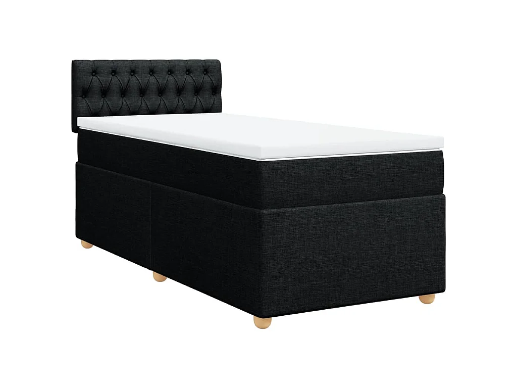 Boxspringbett mit Matratze Schwarz 80x200 cm Stoff