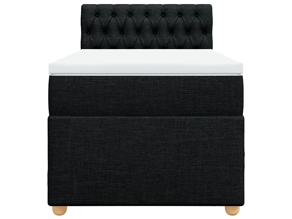 Boxspringbett mit Matratze Schwarz 80x200 cm Stoff