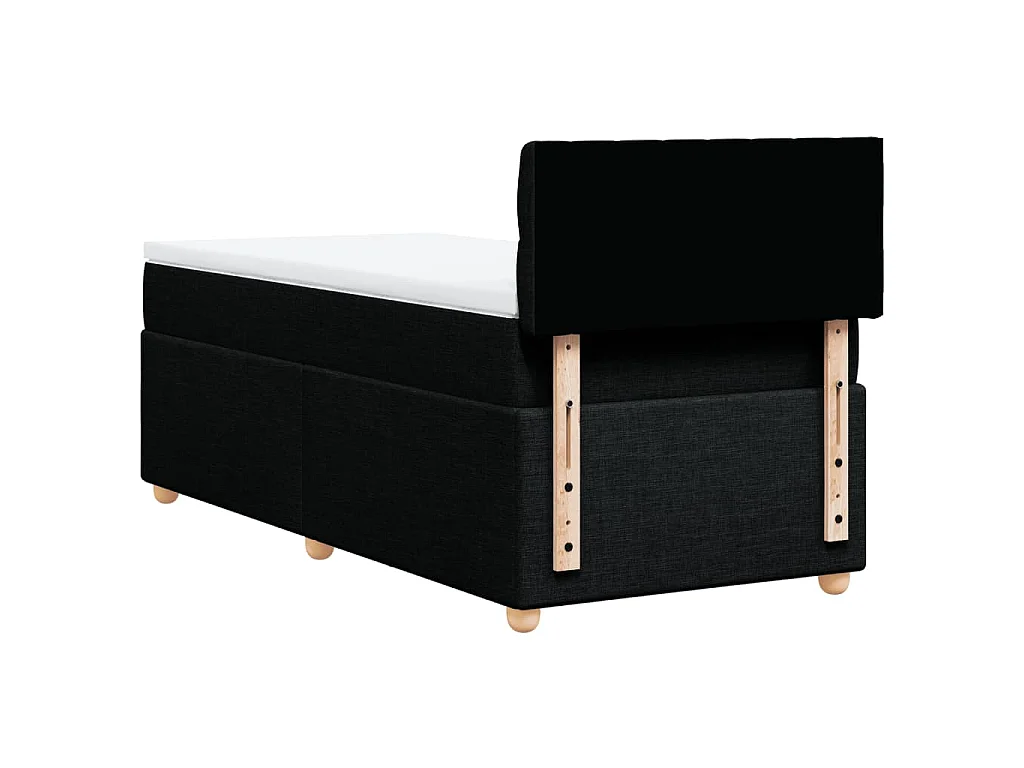 Boxspringbett mit Matratze Schwarz 80x200 cm Stoff