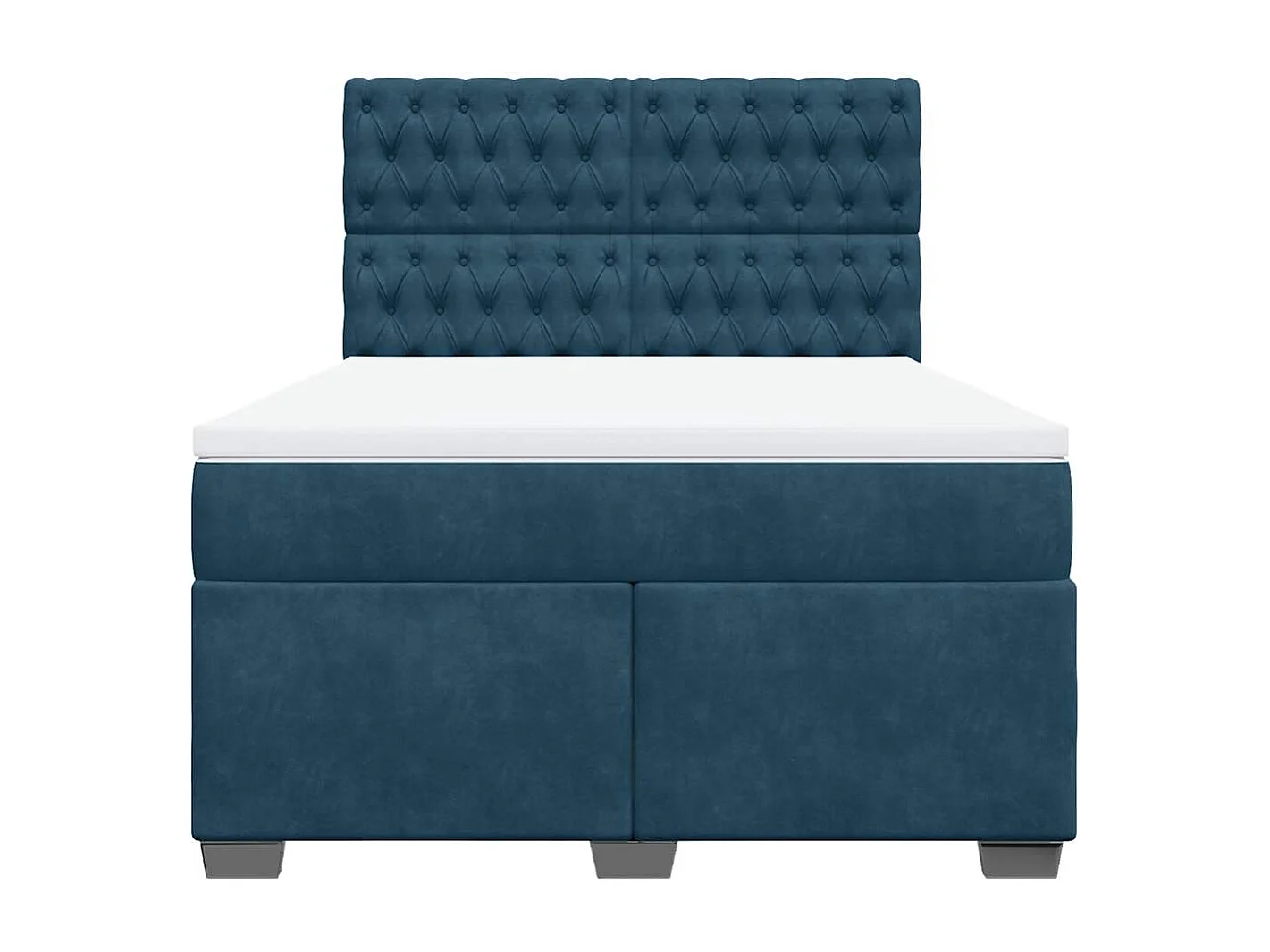 Boxspringbett mit Matratze Blau 140x190 cm Samt