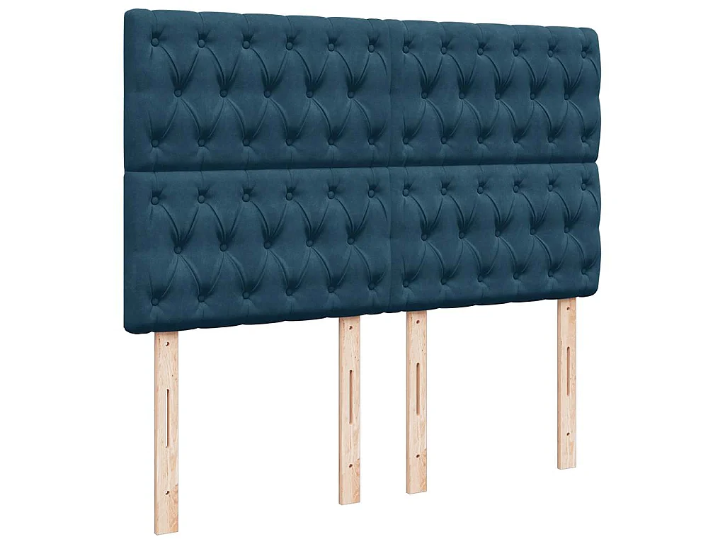 Boxspring met matras fluweel blauw 140x190 cm