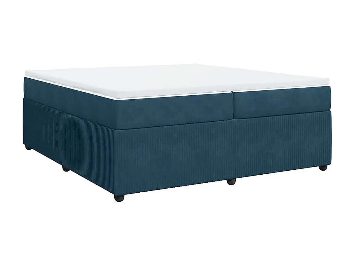 Sommier à lattes de lit et matelas Bleu foncé 200x200cm Velours