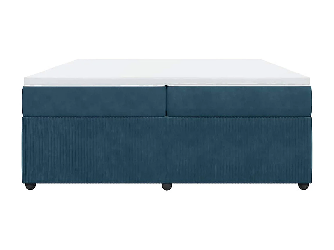 Sommier à lattes de lit et matelas Bleu foncé 200x200cm Velours