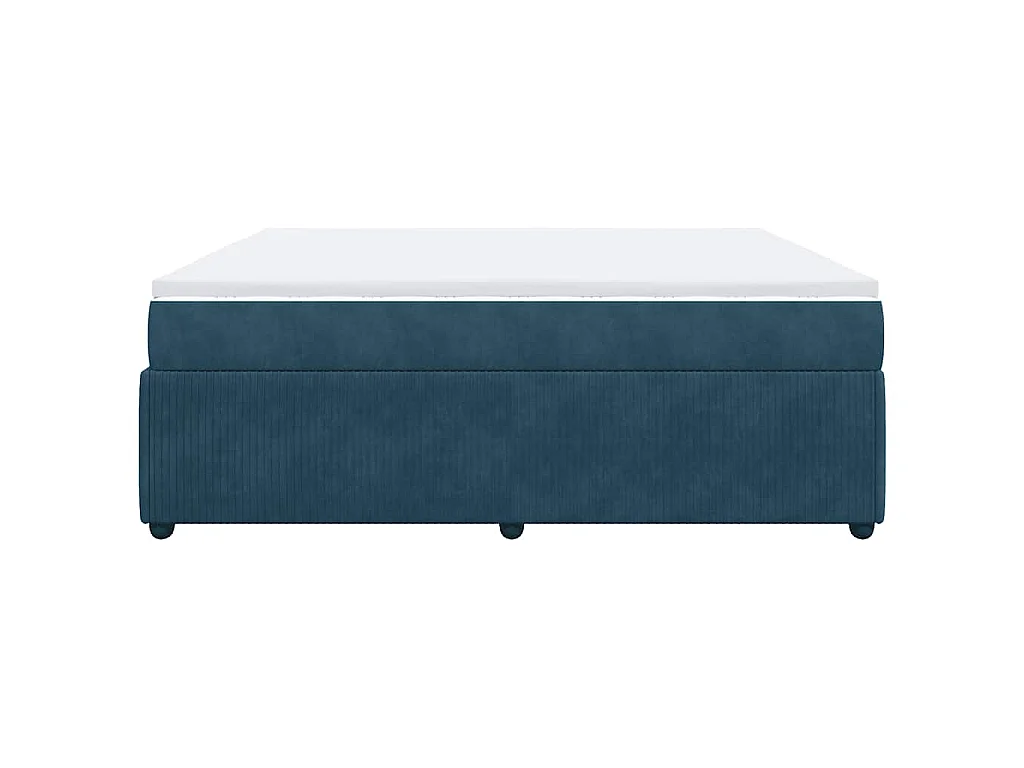 Boxspring met matras fluweel donkerblauw 200x200 cm