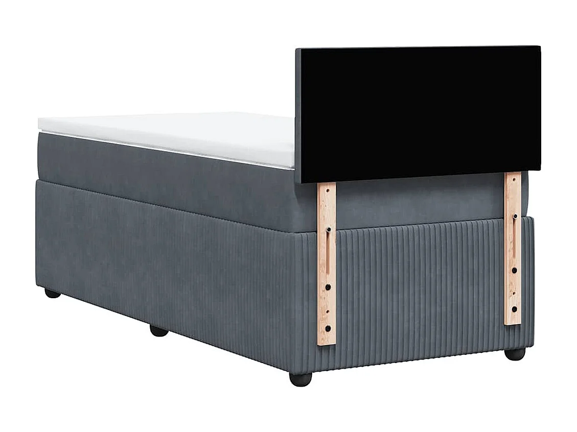 Boxspring met matras fluweel donkergrijs 100x200 cm