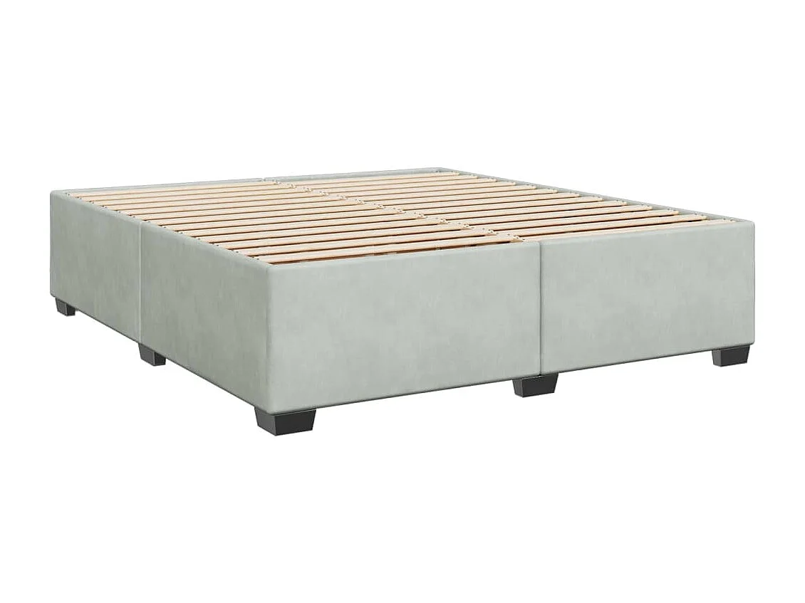 Sommier à lattes de lit et matelas Gris clair 200x200cm Velours