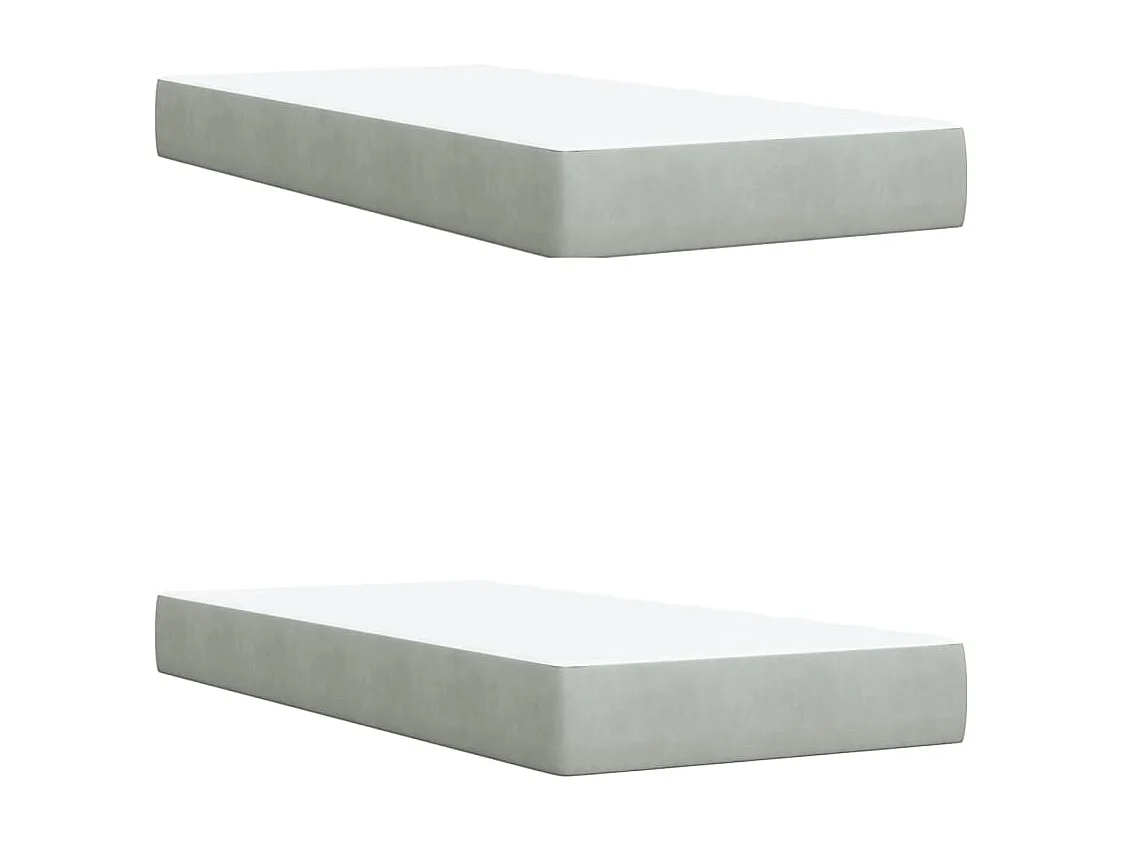 Sommier à lattes de lit et matelas Gris clair 200x200cm Velours