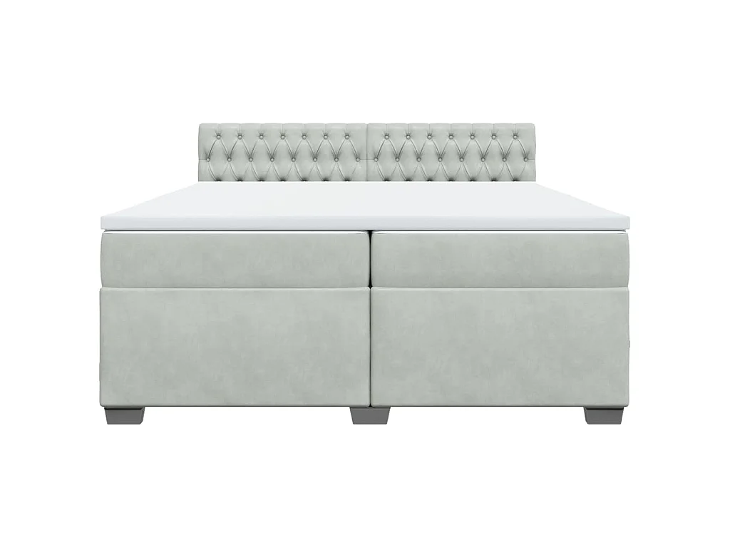 Boxspring met matras fluweel lichtgrijs 200x200 cm