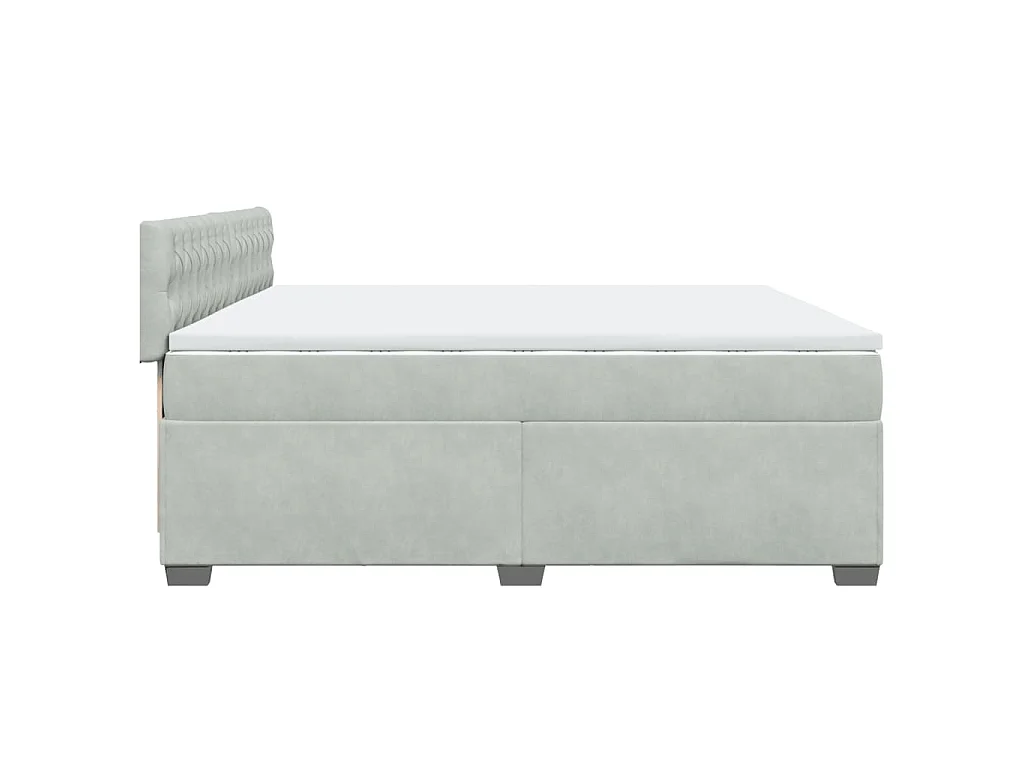 Boxspring met matras fluweel lichtgrijs 200x200 cm