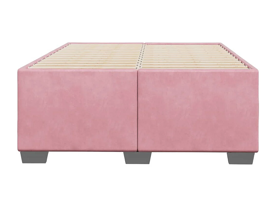 Cadre de lit sans matelas rose 120x200 cm velours