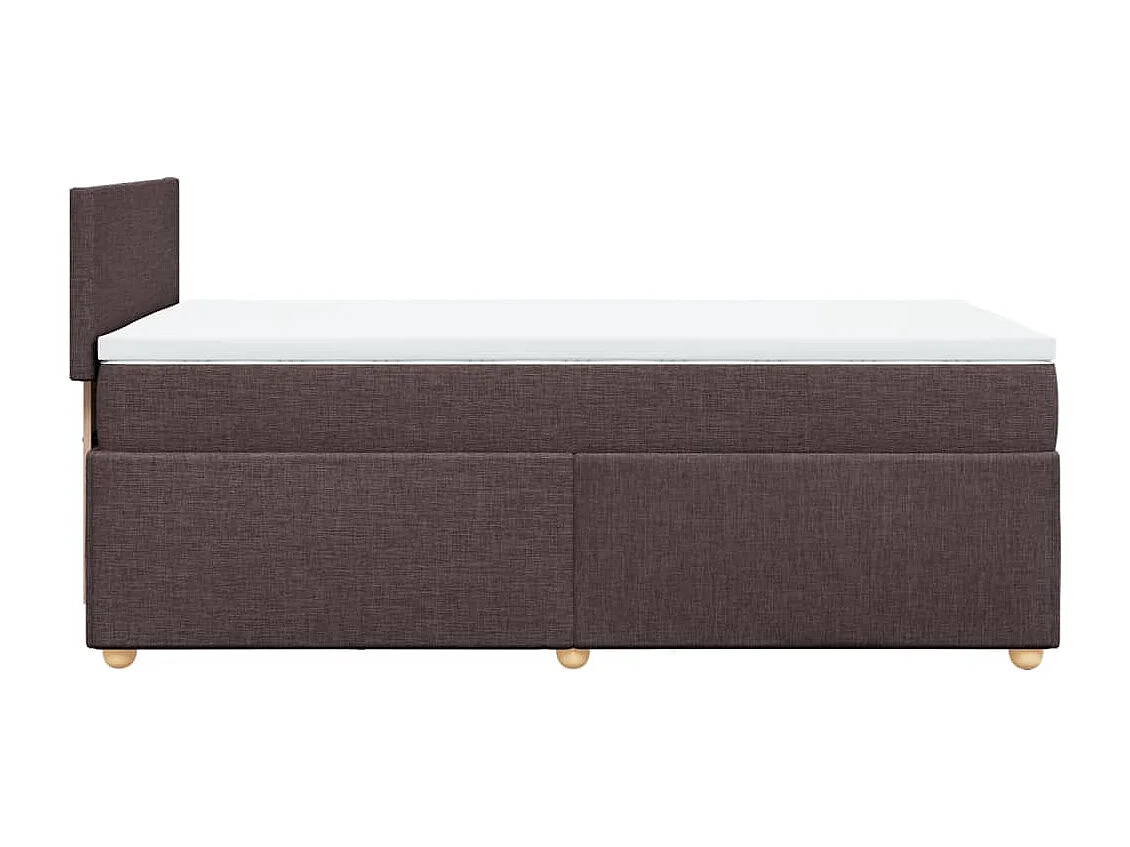 Giroletto a Molle con Materasso Marrone Scuro 90x190cm Tessuto