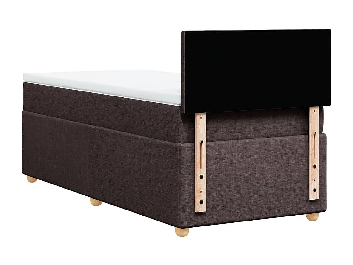 Giroletto a Molle con Materasso Marrone Scuro 90x190cm Tessuto