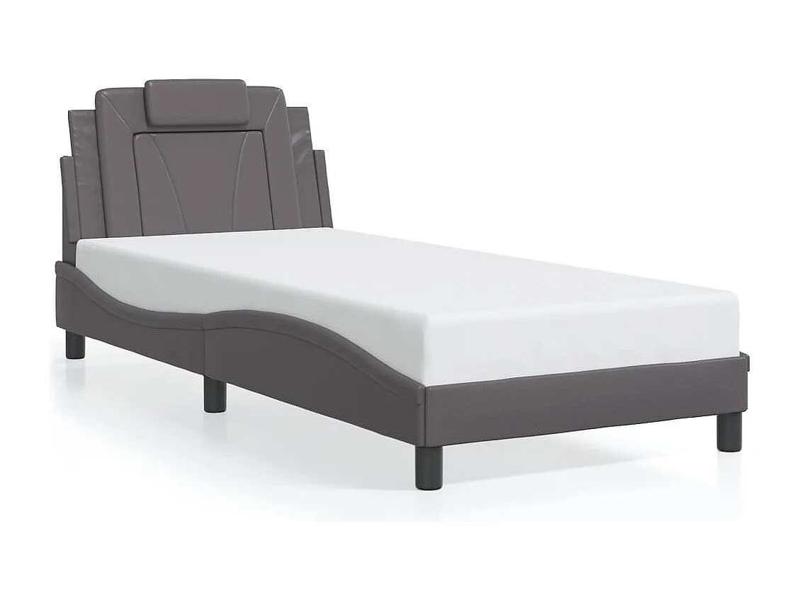 Bettgestell "Viana" mit LED ohne Matratze Grau 90x200 cm