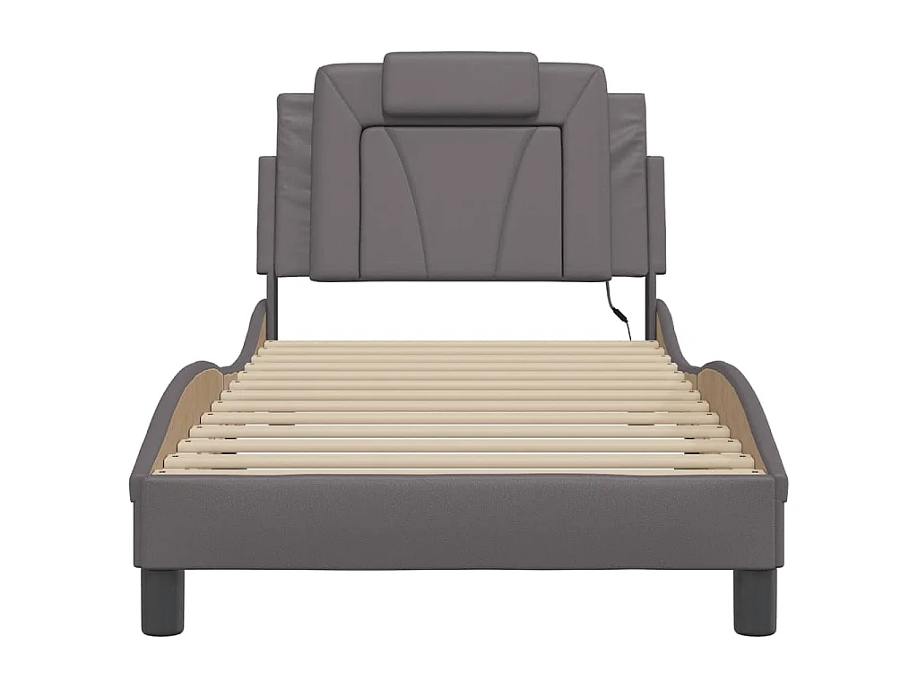 Bedframe "Viana" met LED zonder matras grijs 90x200 cm