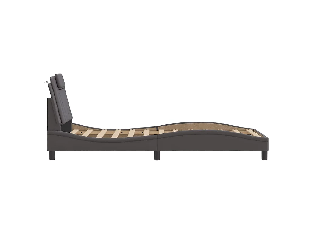 Bedframe "Viana" met LED zonder matras grijs 90x200 cm