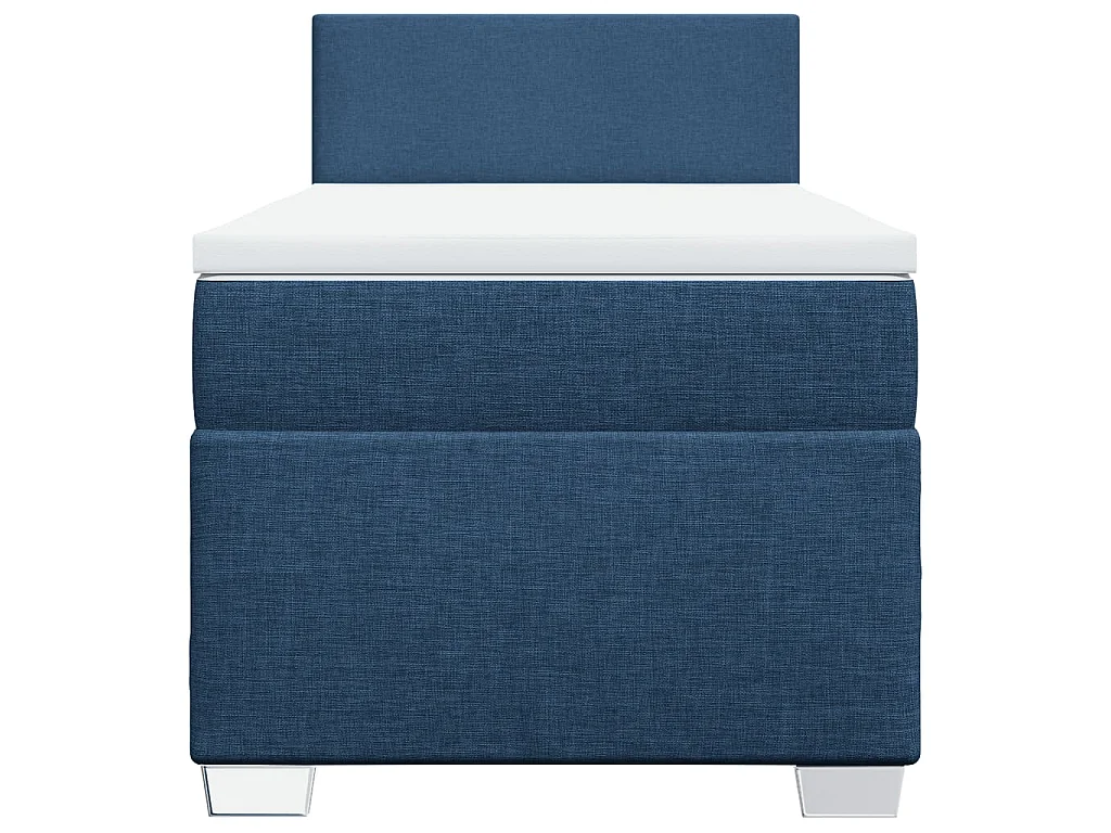 Boxspring met matras stof blauw 90x190 cm