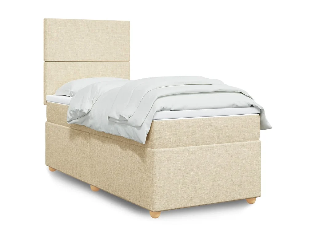 Giroletto a Molle con Materasso Crema 80x200 cm inTessuto