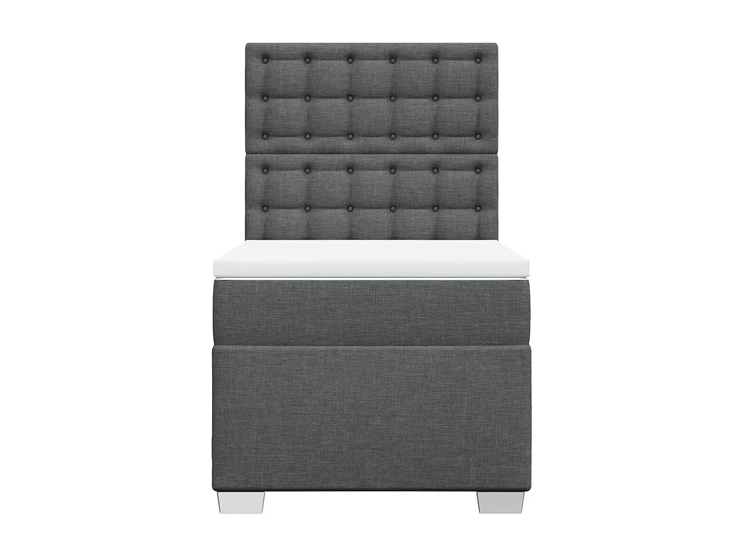 Cama box spring con colchón tela gris oscuro 90x190 cm