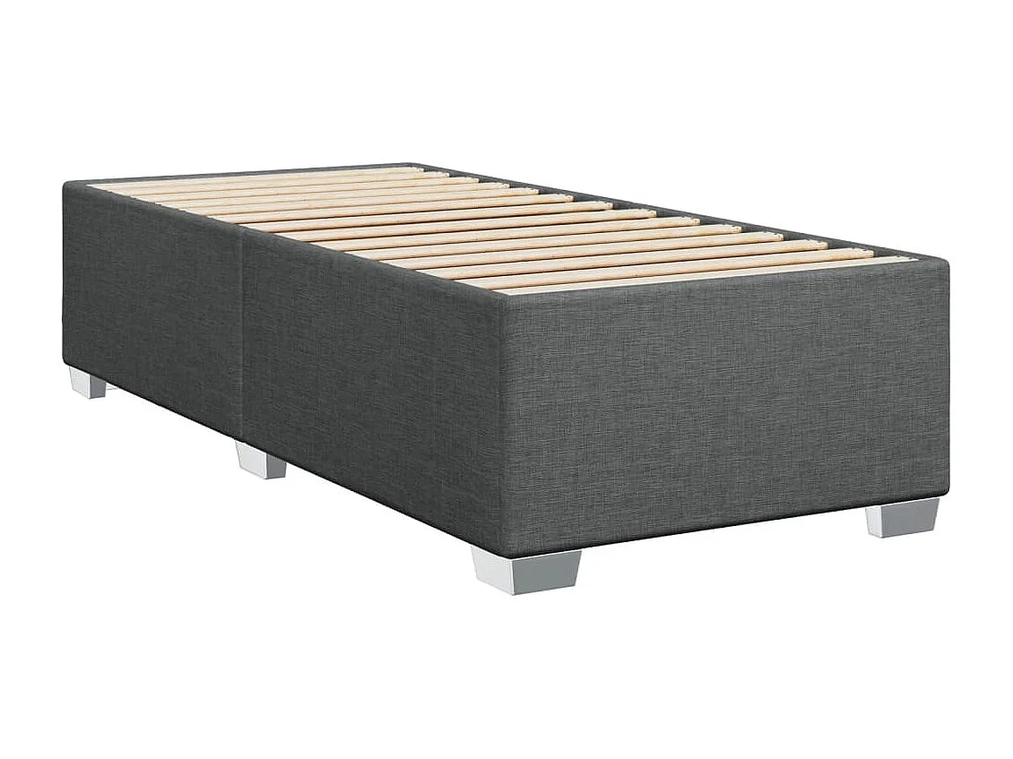 Cama box spring con colchón tela gris oscuro 90x190 cm