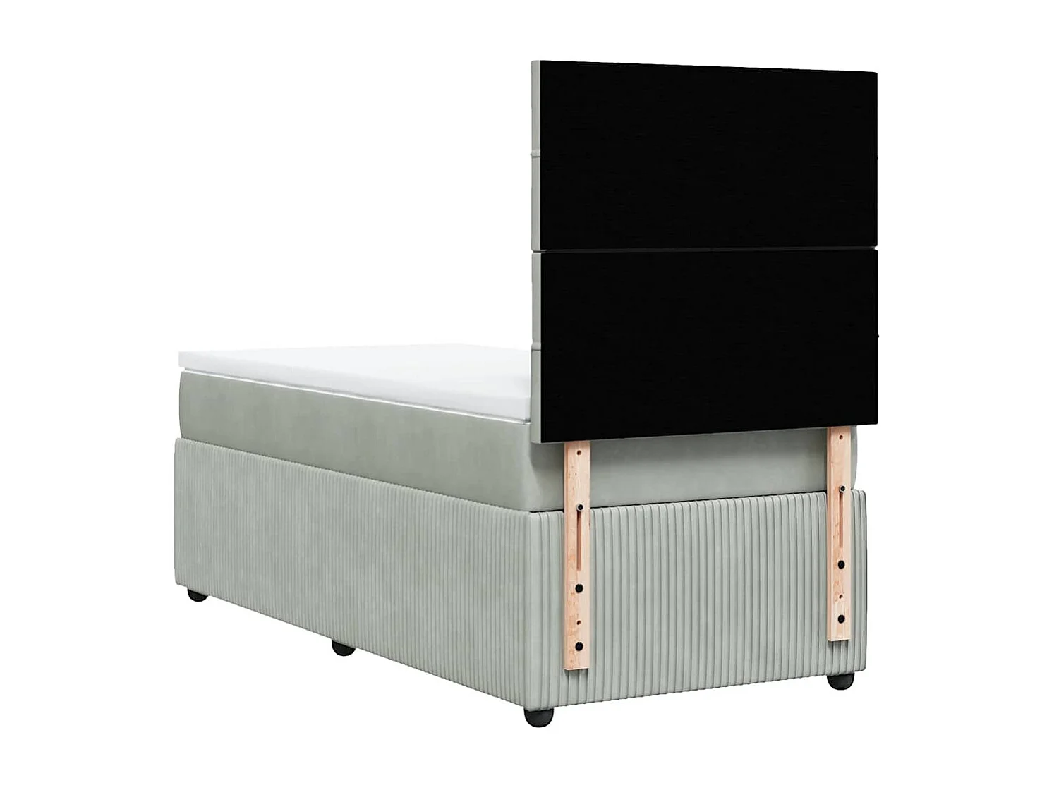 Giroletto a Molle con Materasso Grigio Chiaro 100x200cm Velluto