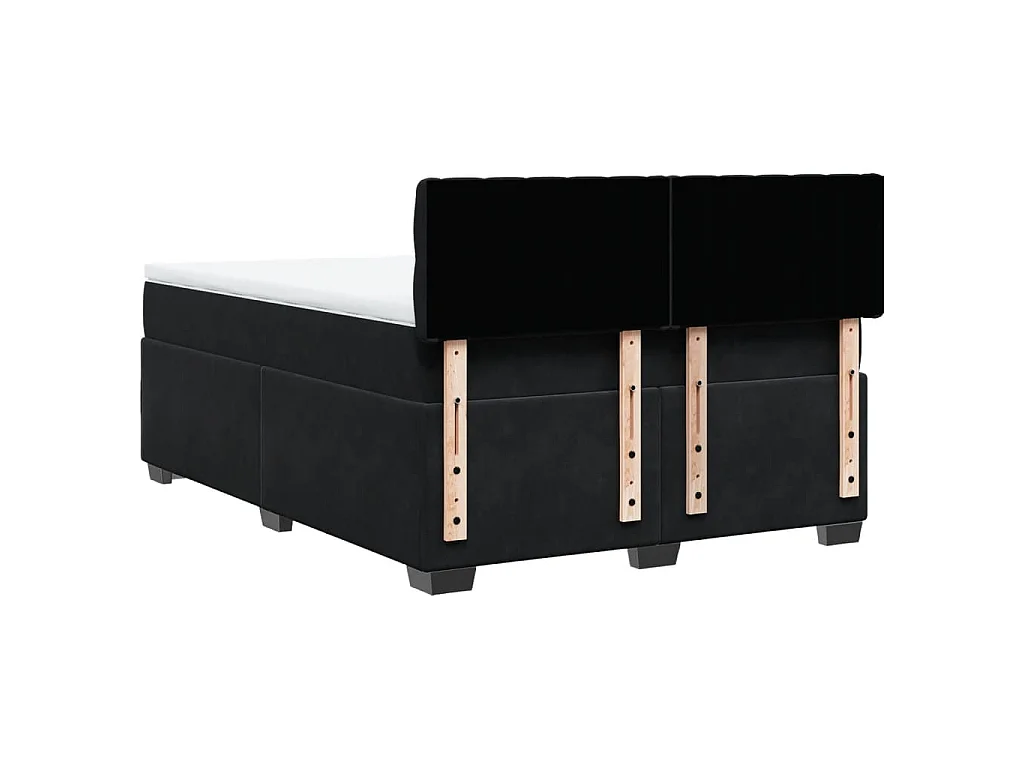 Boxspring met matras fluweel zwart 140x190 cm