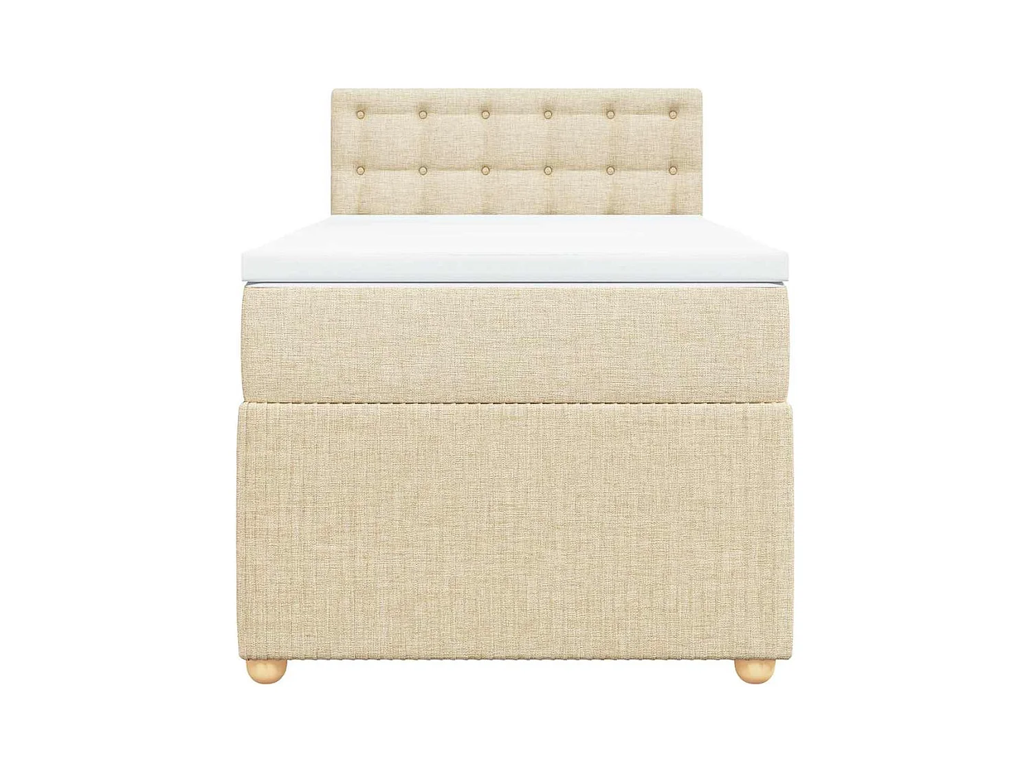 Sommier à lattes de lit et matelas Crème 90x190 cm Tissu