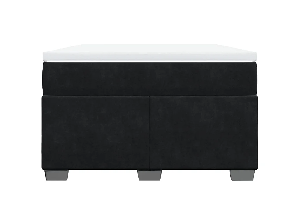 Giroletto a Molle con Materasso Nero 120x200 cm in Velluto