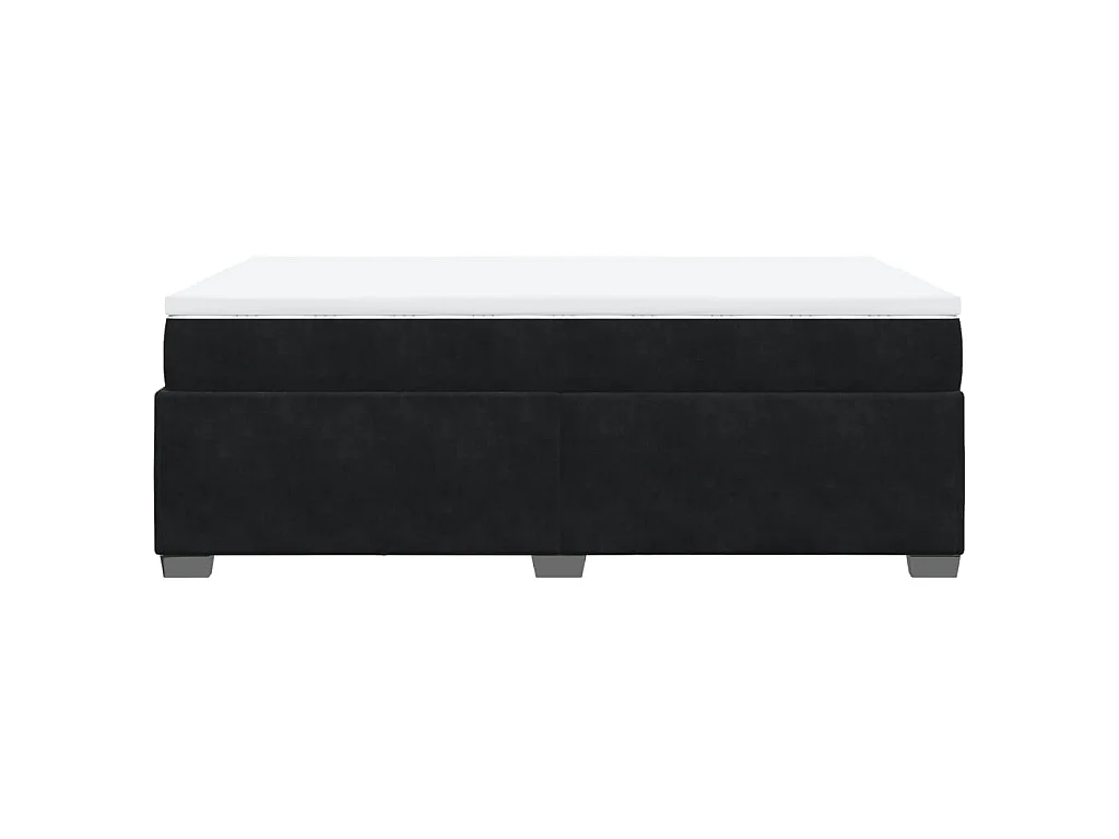 Giroletto a Molle con Materasso Nero 120x200 cm in Velluto