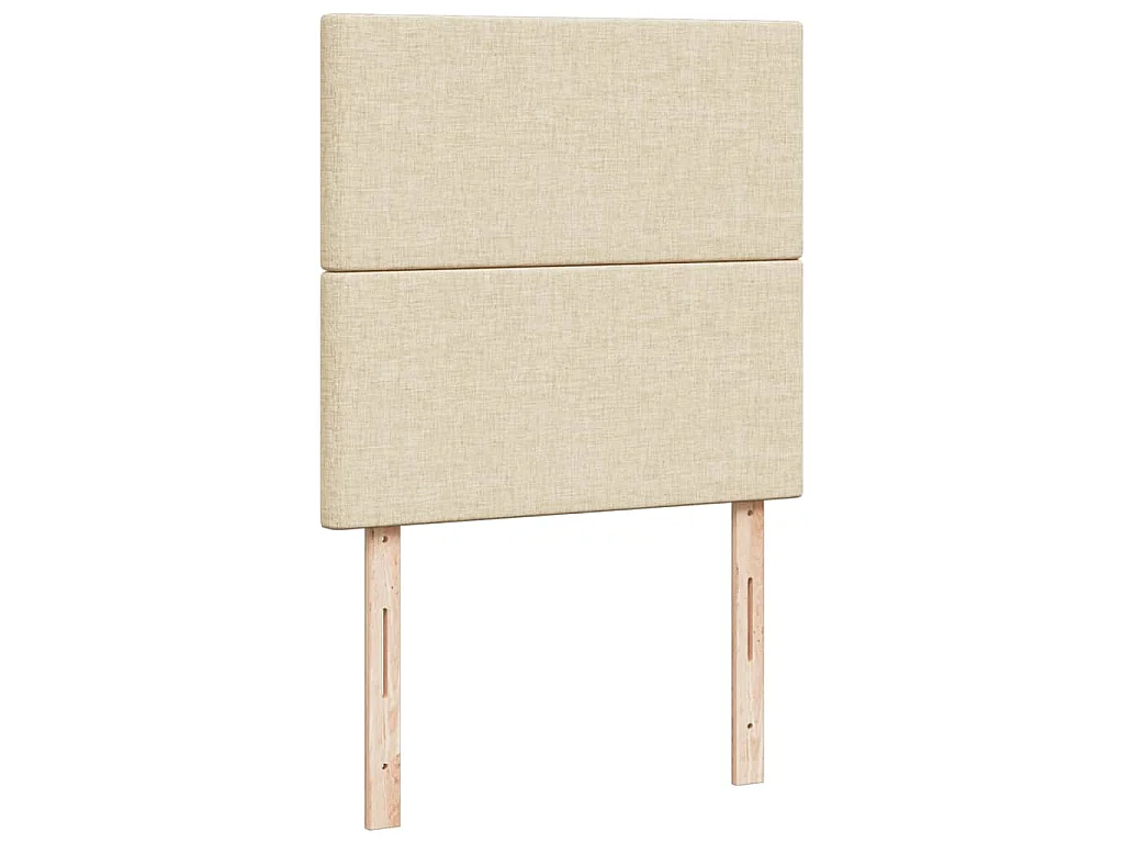 Cama box spring con colchón tela color crema 100x200 cm